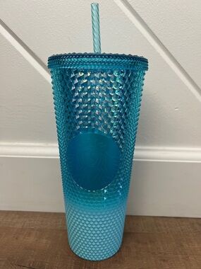 Starbucks Turquoise Ombre Studded Tumbler with Straw ~  Venti 24 oz
